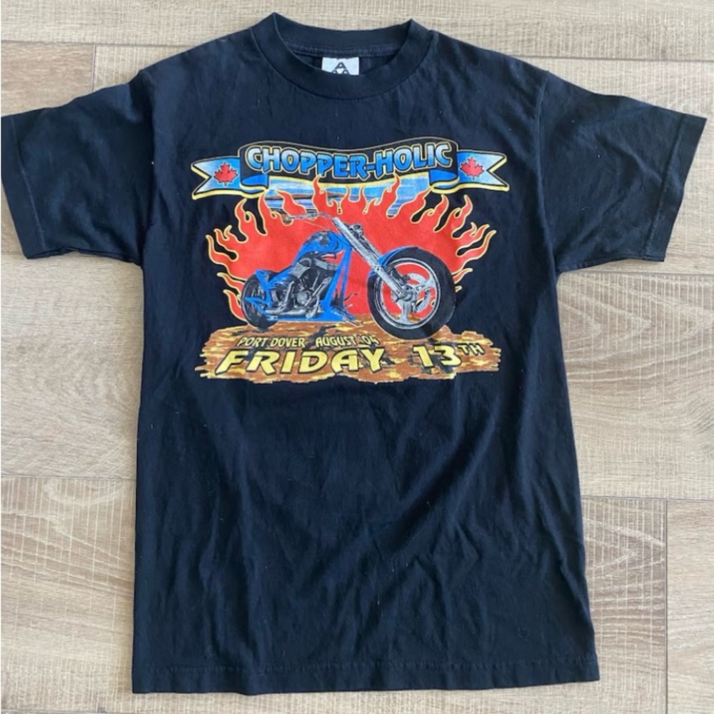 Vintage Chopper-Holic - Friday 13th - Port Dover, Canada shirt - 2004 - SMALL